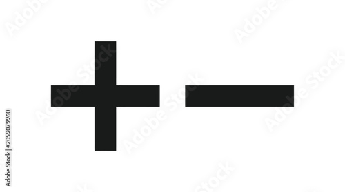 Photos Plus and minus sign combination black flat silhouette