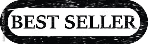 Best seller stamp with distressed texture on white background