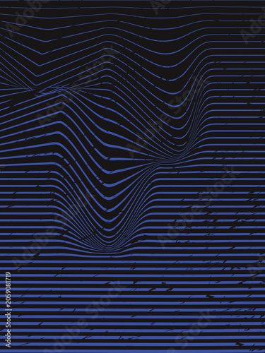Blue wavy lines on a dark background with a gradient effect