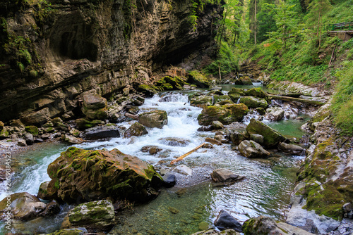 Gorge Breitachklamm with mountain river Breitach near Oberstdorf in Allgäu Alps, Bavaria, Germany