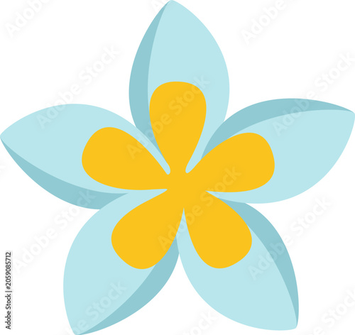 Colorful Flower Design With Blue Petals and Yellow Center Used for Decoration...