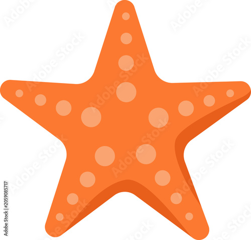 Starfish on a White Background With Simple Shape and Bold Color