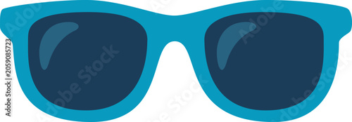 Sunglasses With Blue Frames and Dark Lenses on a White Background for Summer ...