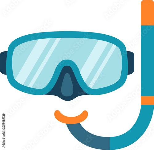 Snorkeling Equipment Prepared for Underwater Exploration at a Beach