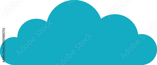 Blue Cloud Shape With Smooth Edges Against a White Background During Daytime