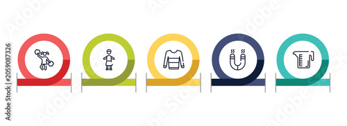 Bild auf Leinwand laboratory outline icon set featuring cheerleader, headmistress, sweatshirt, magnetism icons