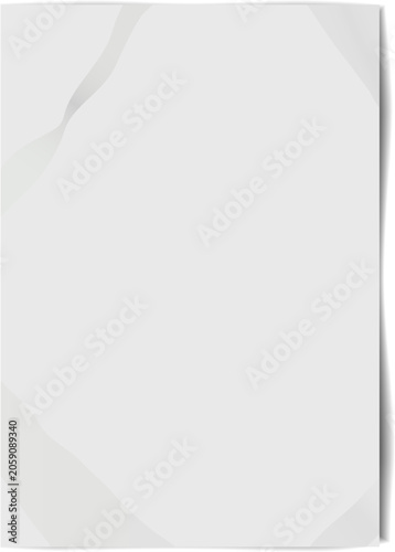 A4 paper with shadow on white background.