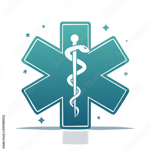 Star of Life Medical Symbol with Caduceus