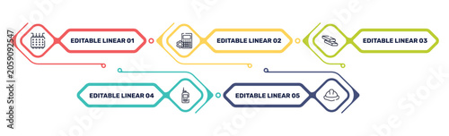 Fotografie engineering outline icon set featuring fuse box, mathematics, firewood trunks stacked, portable radio icons
