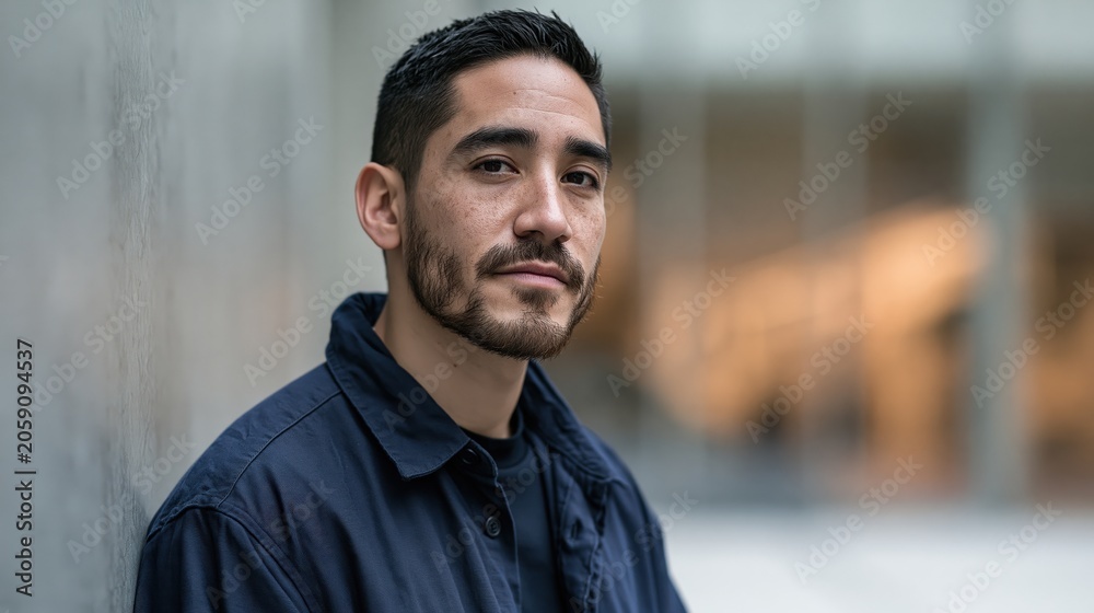 Fototapeta premium Neurodiversity Workplace Young Mexican Athletic Man In Soft Light