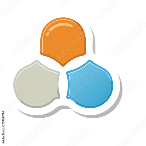 Three overlapping geometric shapes icon
