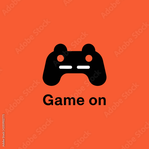 Game controller icon with a playful vibe, orange background.
