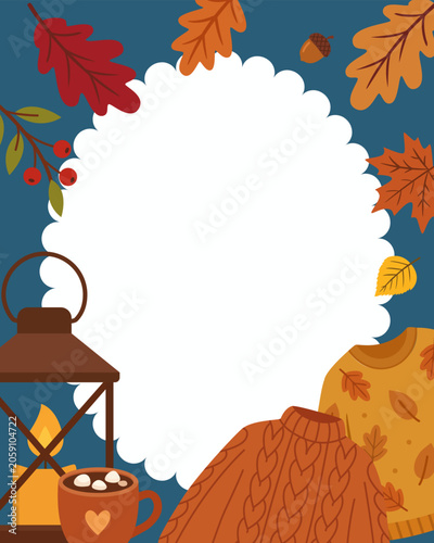 Colors of Autumn With Cozy Items in a Warm Setting for Fall Gatherings and Ac...