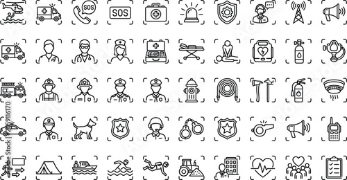 Emergency and Public Safety Response Services Icon Set