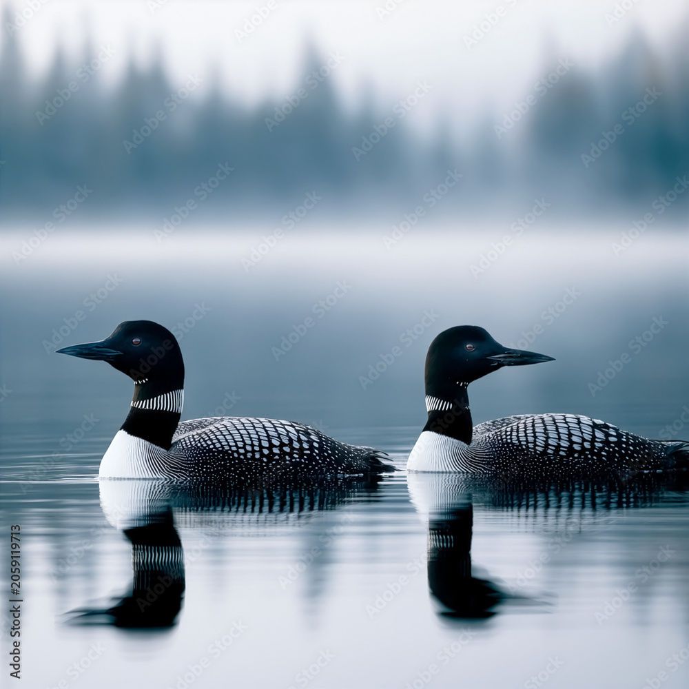 Fototapeta premium Loons on the lake