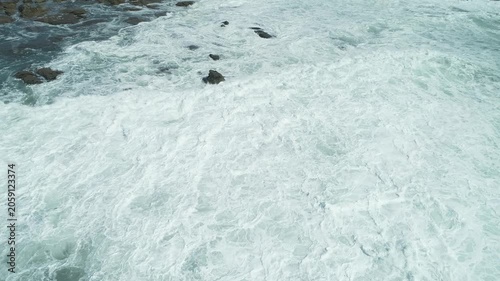 Aerial view of crashing sea waves The Concept of energy
