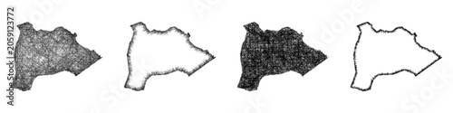 Bilde på lerret Sketch Burke County (Georgia) outline map design set