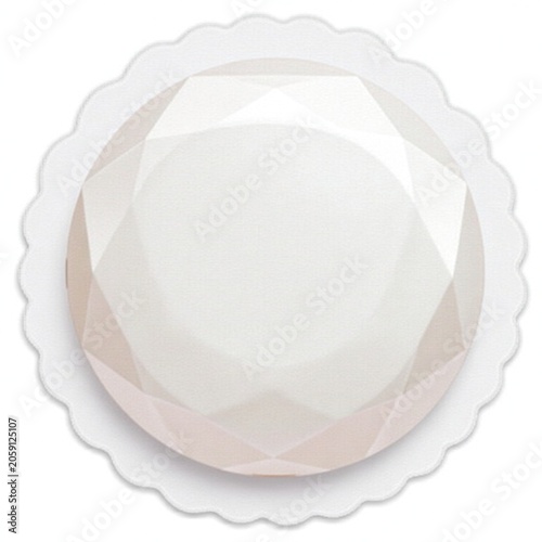 Pearl Round Gem Sticker Isolated On Transparent Background