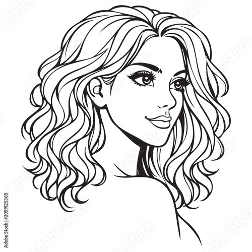 Beautiful girl vector. Minimalism style.	
