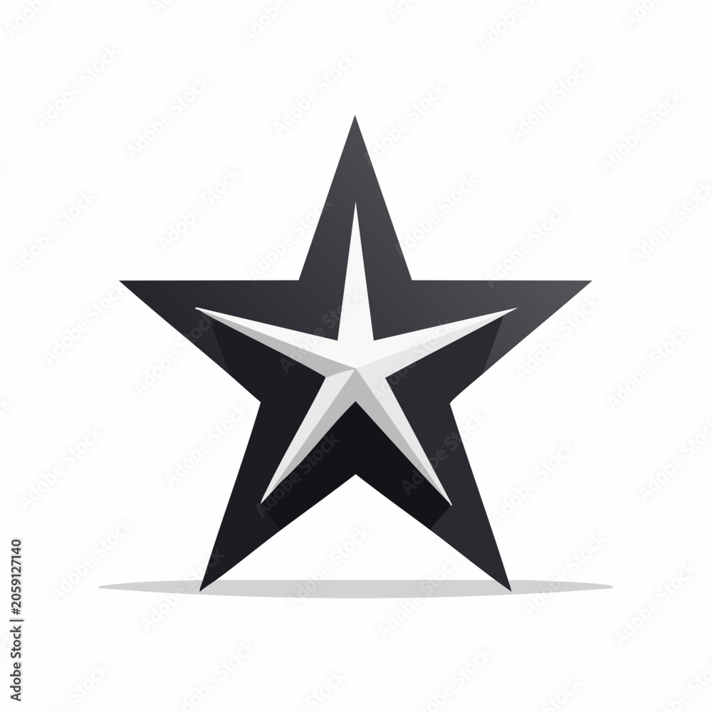 Fototapeta premium Modern Black and White Star Icon