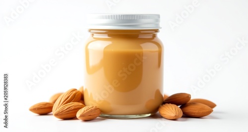 Almond Butter Jar Isolated On Transparent Background