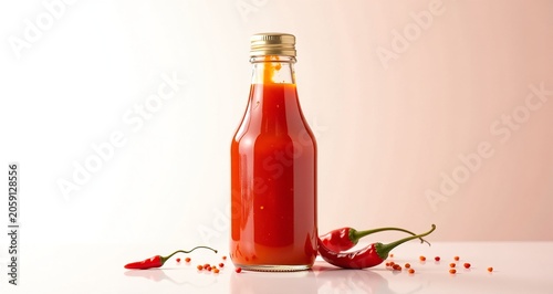 Hot Sauce Chili Bottle Isolated On Transparent Background