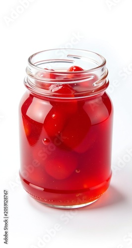 Strawberry Jam Glass Jar Isolated On Transparent Background
