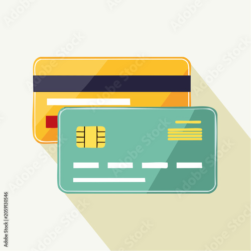 Two Credit Cards with Chip and Magnetic Stripe