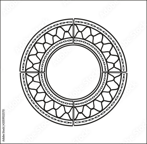 Geometric Circular Mandala Line Art Frame Design with background