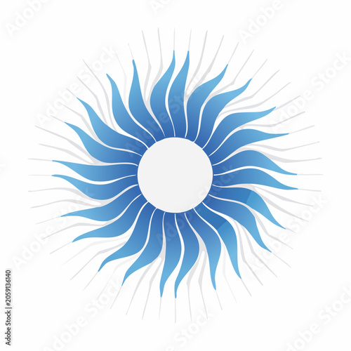 Abstract Blue Sun or Flower Graphic