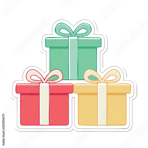 Colorful Gift Boxes with Bows Illustration