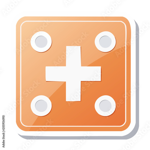 Orange plus sign button icon
