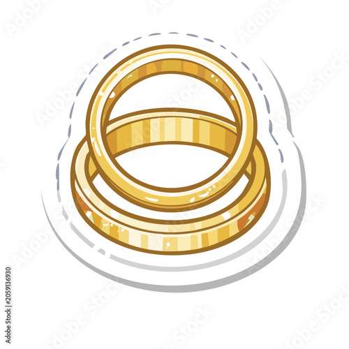 Stacked Gold Wedding Rings Illustration