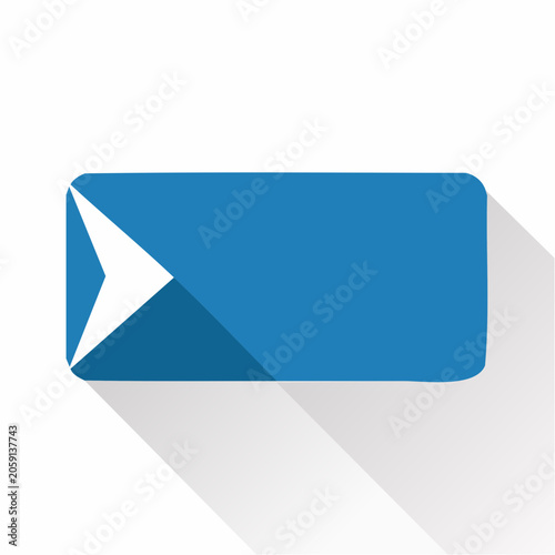 Blue Arrow Shape with Long Shadow