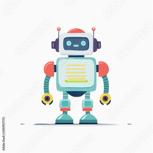 Cute Cartoon Robot Illustration