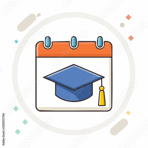 Graduation Cap on Calendar Icon