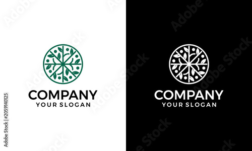plant logo in a circle