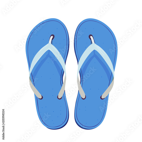 Blue flip flops illustration on white background