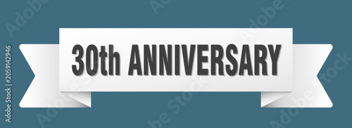 Bild auf Leinwand 30th anniversary ribbon isolated on transparent background