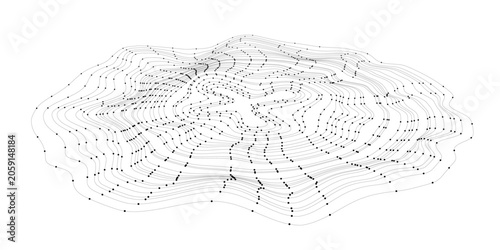 Abstract Particle Data Flow Along elliptic Trajectory with Dynamic Digital Motion and Network Energy