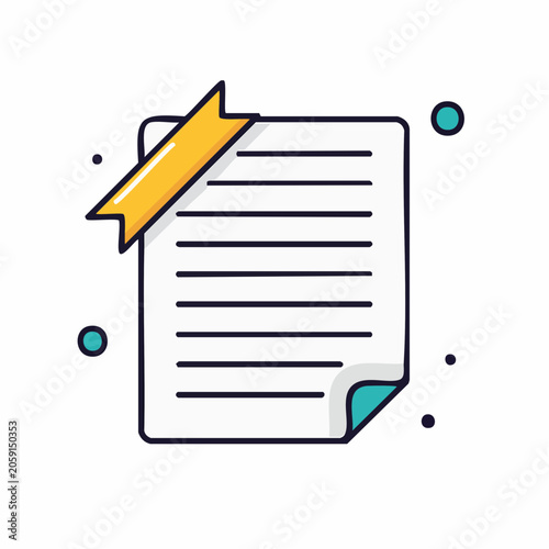 Document with Ribbon Icon
