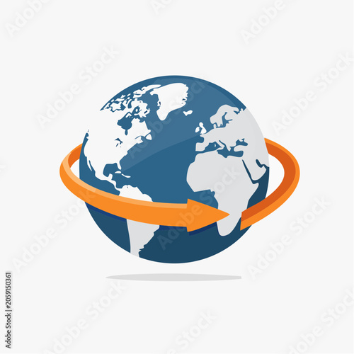 Global Arrow Around Earth Icon
