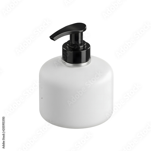 Minimalist black table lamp on white background