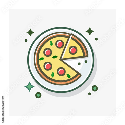 Flat design pizza slice illustration