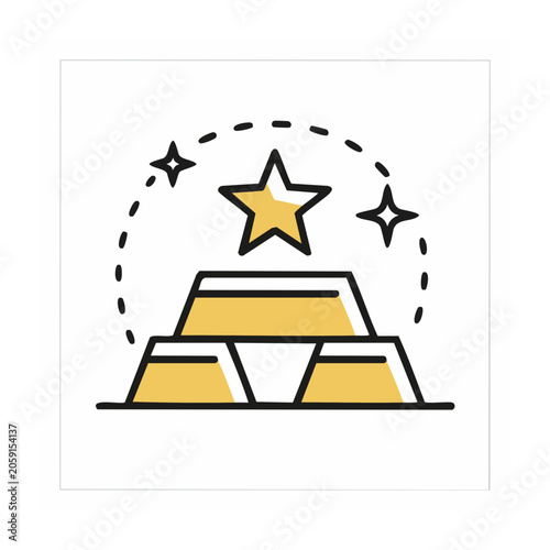 Gold Pyramid with Star Icon