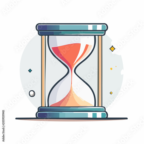 Hourglass with flowing sand, symbolizing time passing
