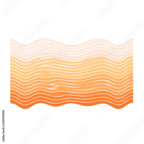 Orange and peach wavy line seamless pattern