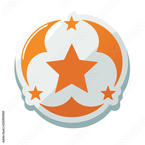 Orange star icon with circular design
