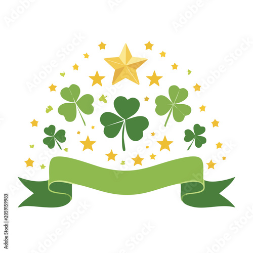 Shamrock and Star Banner for St. Patrick's Day