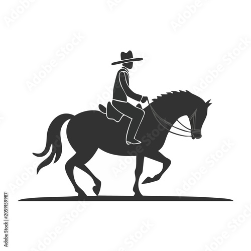 Silhouette of a cowboy riding a horse
